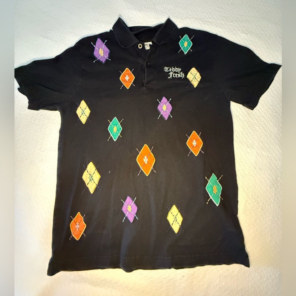 Teddy Fresh Multicolor Argyle Patch Polo